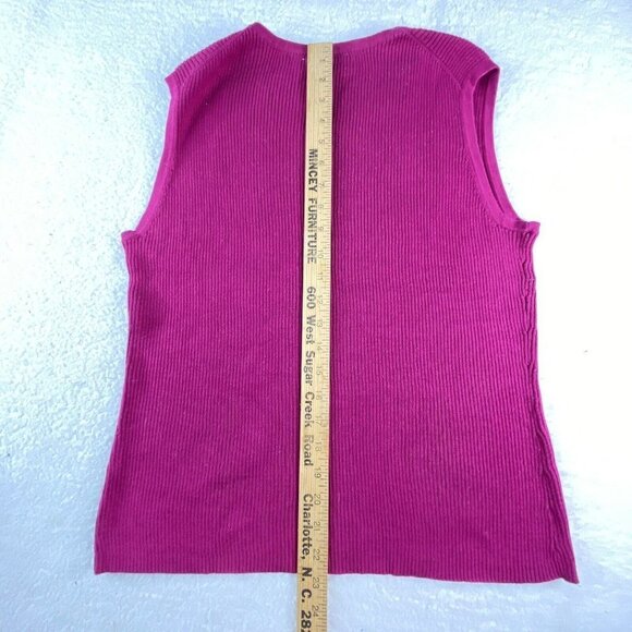 VTG Y2K Kim Rogers Sport Sweater Lot Womens L Green Pink Ribbed Preppy Academia - Picture 12 of 14